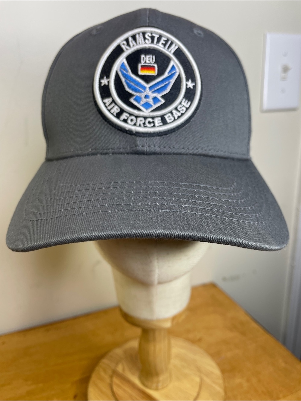 Ramstein Air Force Base Embroidered Gray Baseball Cap